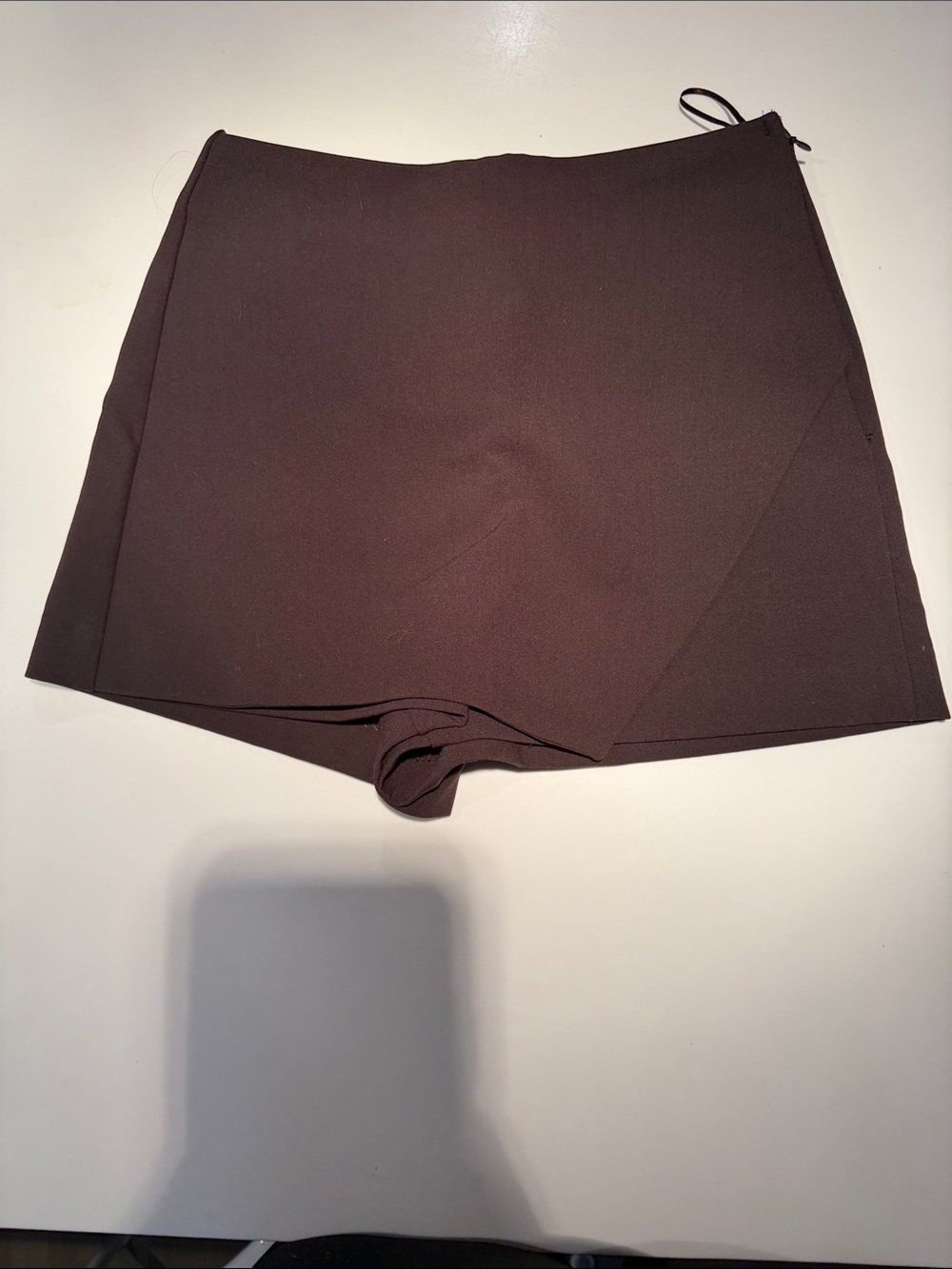 Zara Dark Brown Asymmetric Skort